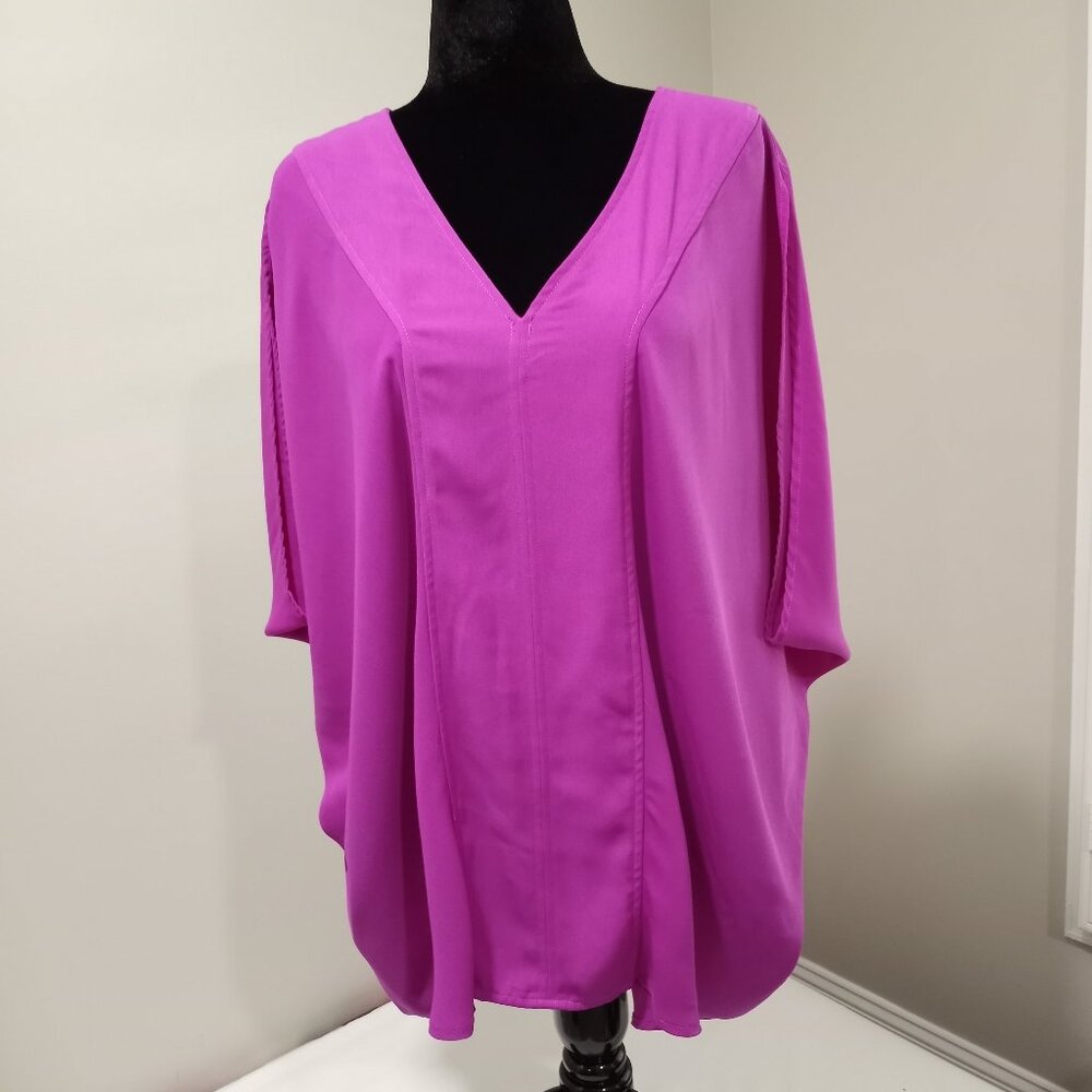 RACHEL ROY FUSCHIA | MAGENTA TUNIC V-NECK WOMEN SIZE XL